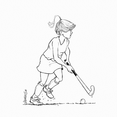 375x375 Personalized Cartoon Gift For Girl Field Hockey Gift