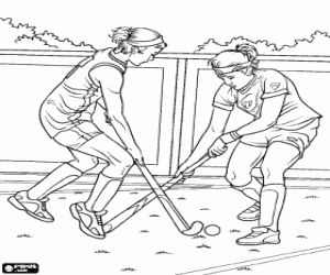 300x250 Women's Field Hockey Coloring Page Printable Game