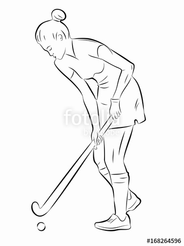 375x500 Illustration Of A Field Hockey Player, Vector Draw Stock Image