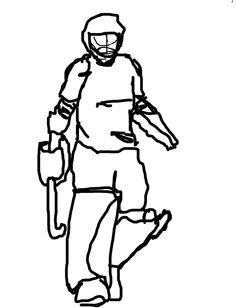 236x308 Keeper Field Hockey Drawing