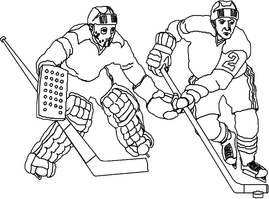 945x699 Coloring Two Players Of Hockey Picture
