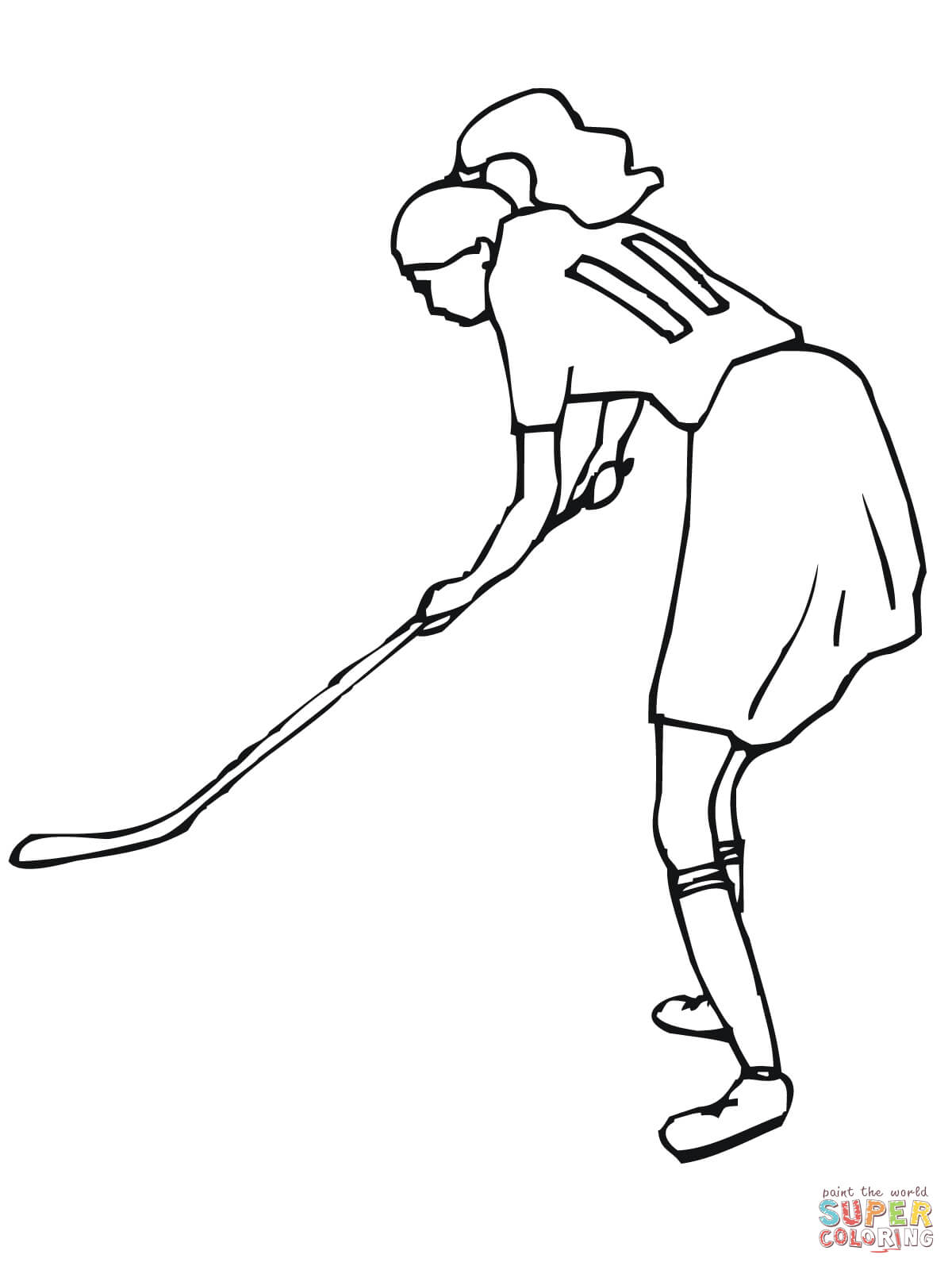 1200x1600 Girl Plays Field Hockey Coloring Page Free Printable Coloring Pages