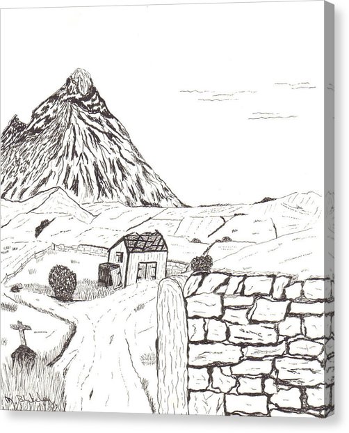 502x622 The Mountain Beyond The Fields Drawing By Martin Blakeley
