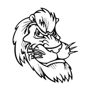 310x310 Lion With Fierce Look Face With Whiskers Mascot Mascots Decals