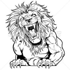 236x236 Aggressive Lion Clipart