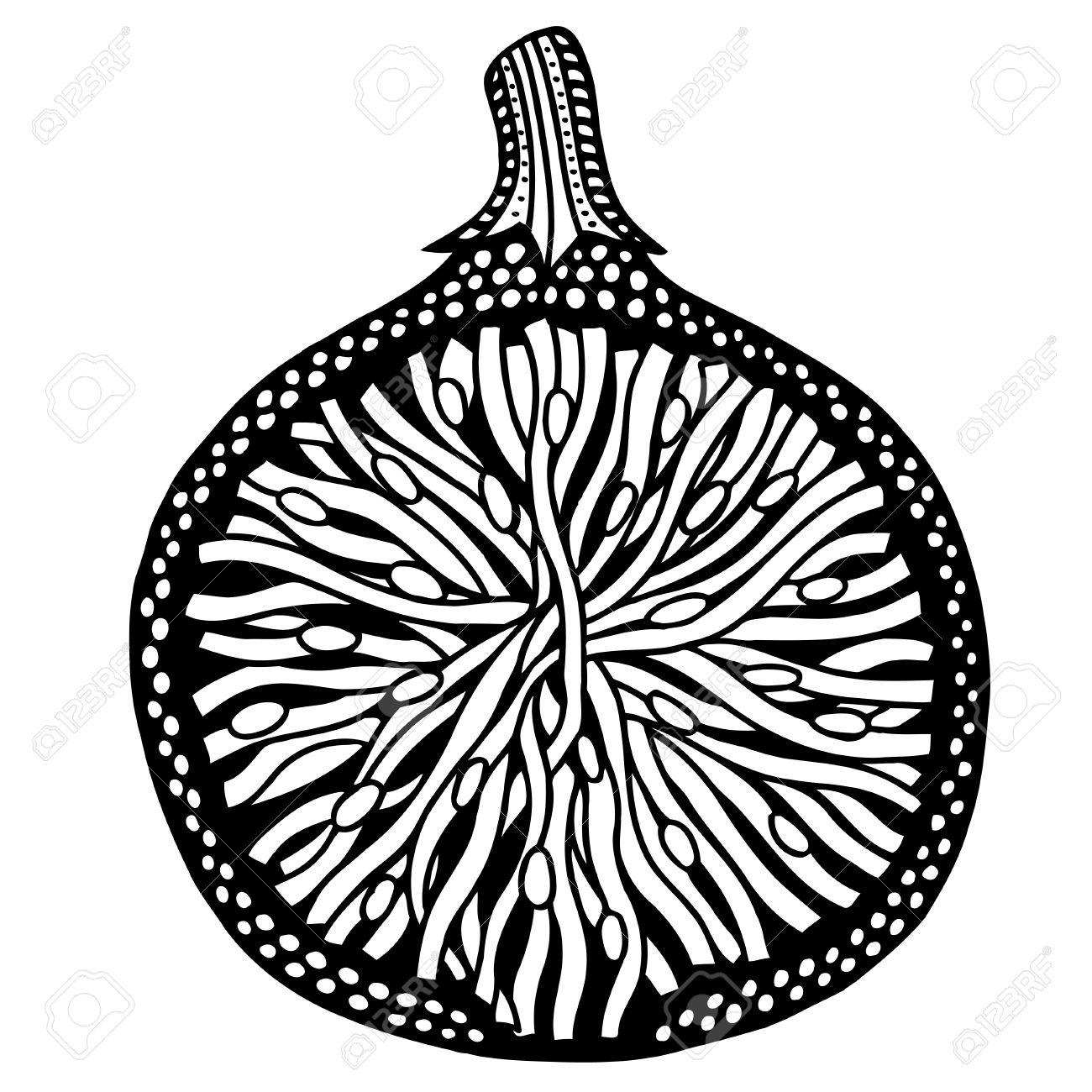 1300x1300 Fig Fruit Black And White. Hand Drawn, Doodle, Vector. Made By