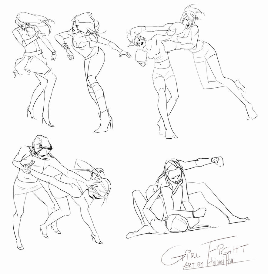 884x903 Girl Fight 01 By Houvv