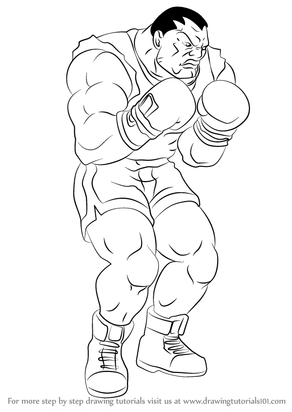 598x844 Learn How To Draw Balrog From Street Fighter (Street Fighter) Step