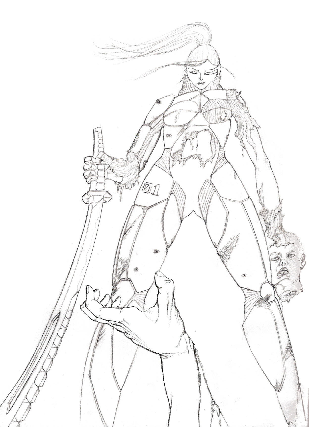 1248x1728 Beautiful Fighter 2.0 Lineweights