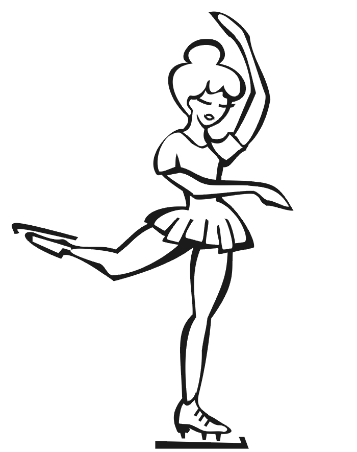 700x885 Figure Skating Coloring Page Girl Skater Doing A Spin. Ballet