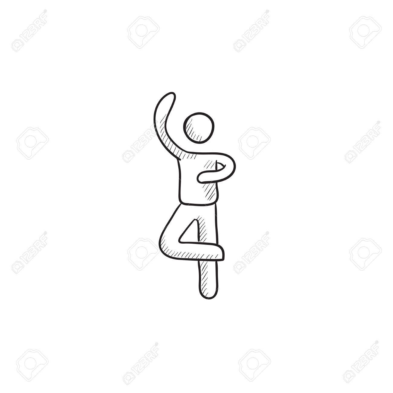 1300x1300 Male Figure Skater Vector Sketch Icon Isolated On Background