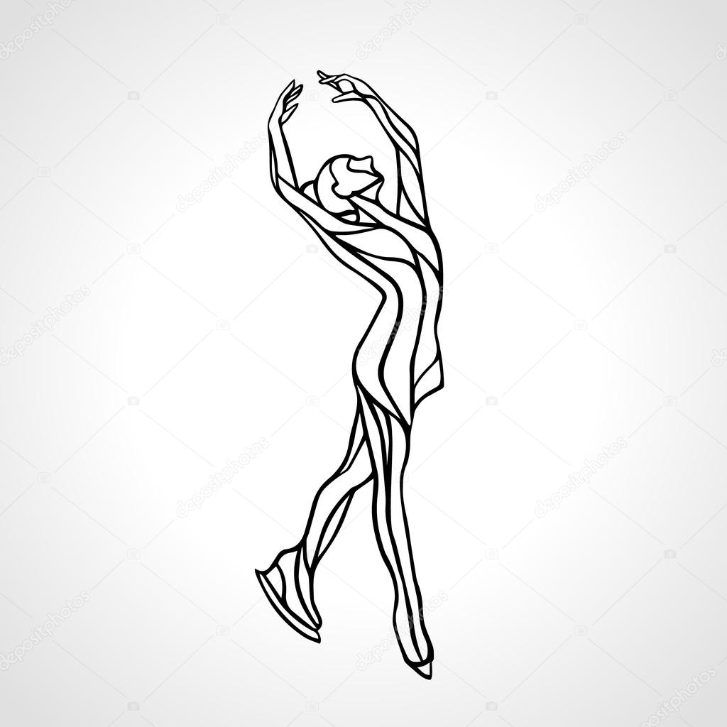 1024x1024 Winter Sport. Ladies Figure Skating. Ice Show. Stock Vector