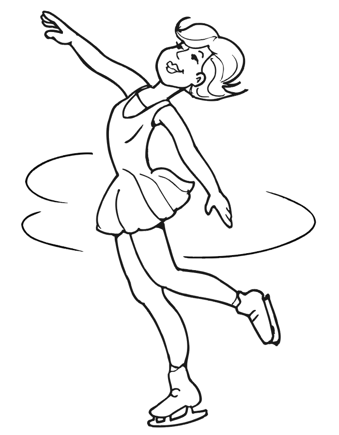 700x897 Figure Skating Coloring Page Spinning Girl Skater