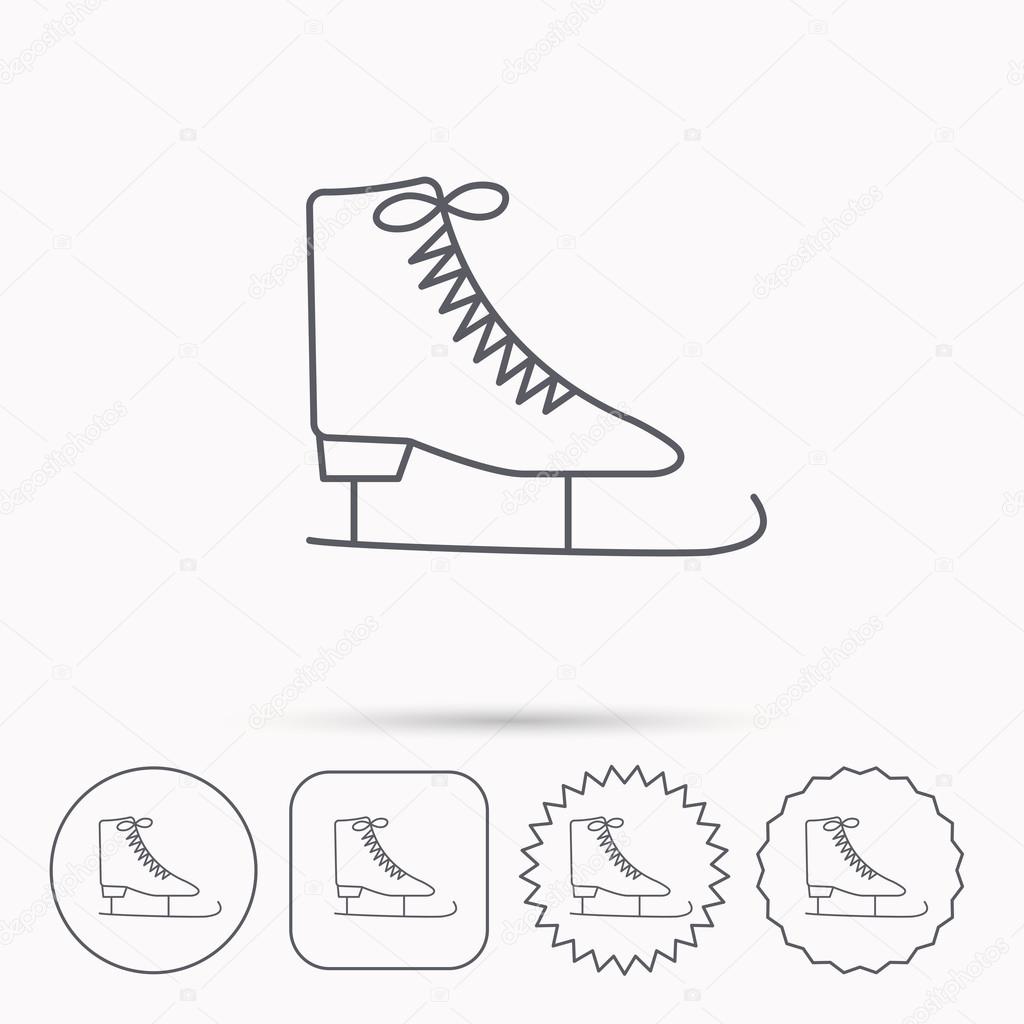 1024x1024 Ice Skates Icon. Figure Skating Equipment Sign. Stock Vector