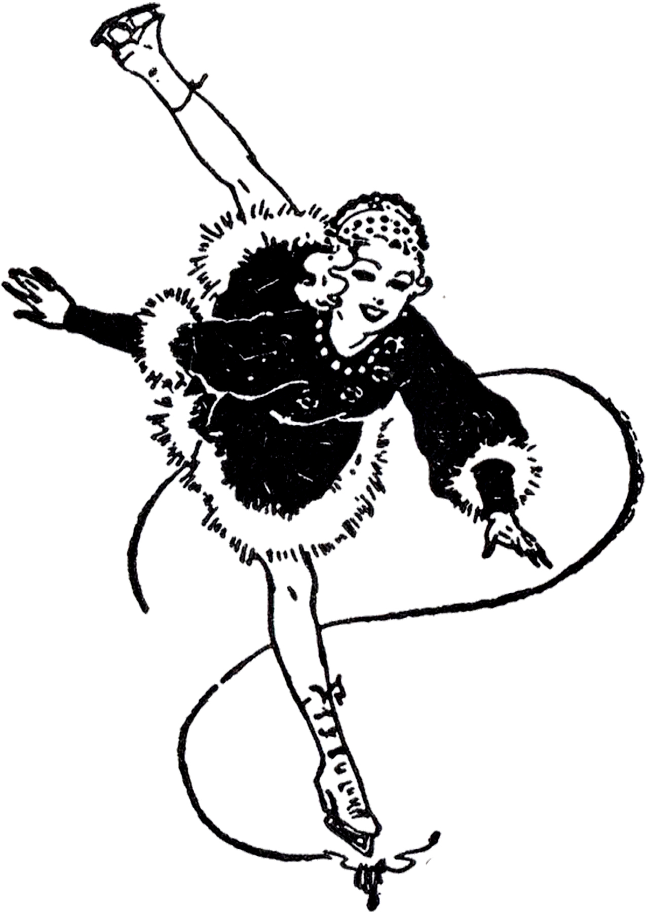 1279x1800 Vintage Figure Skating Image