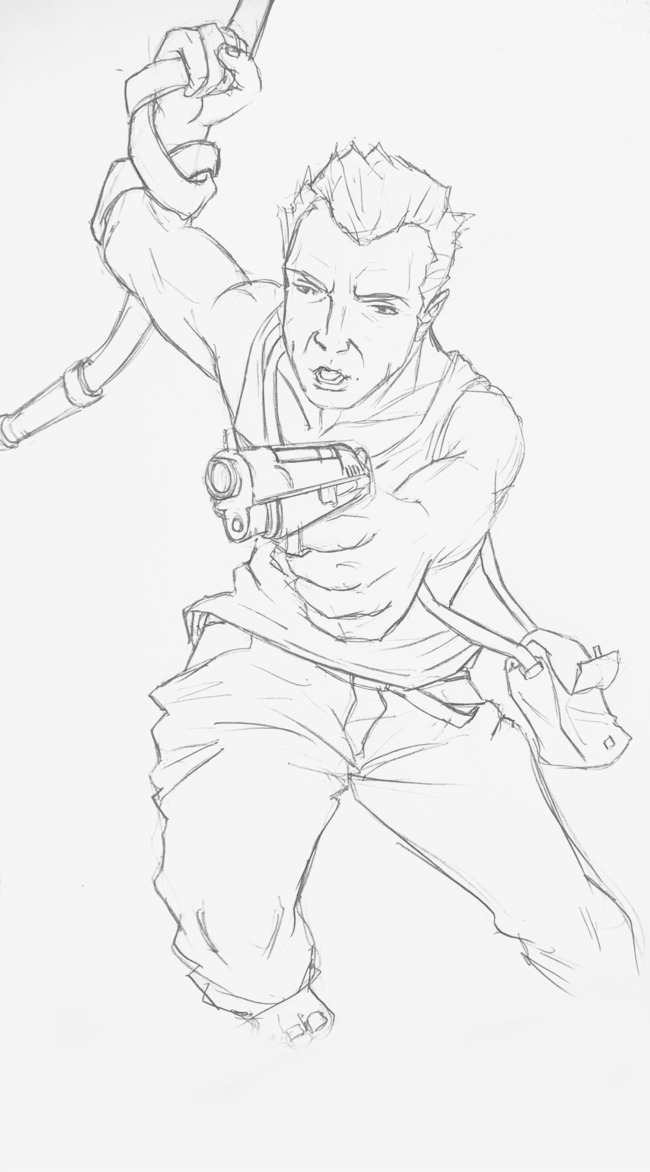 650x1172 Man Hand Drawing A Gun, Man With A Gun, Hand Painted Figures