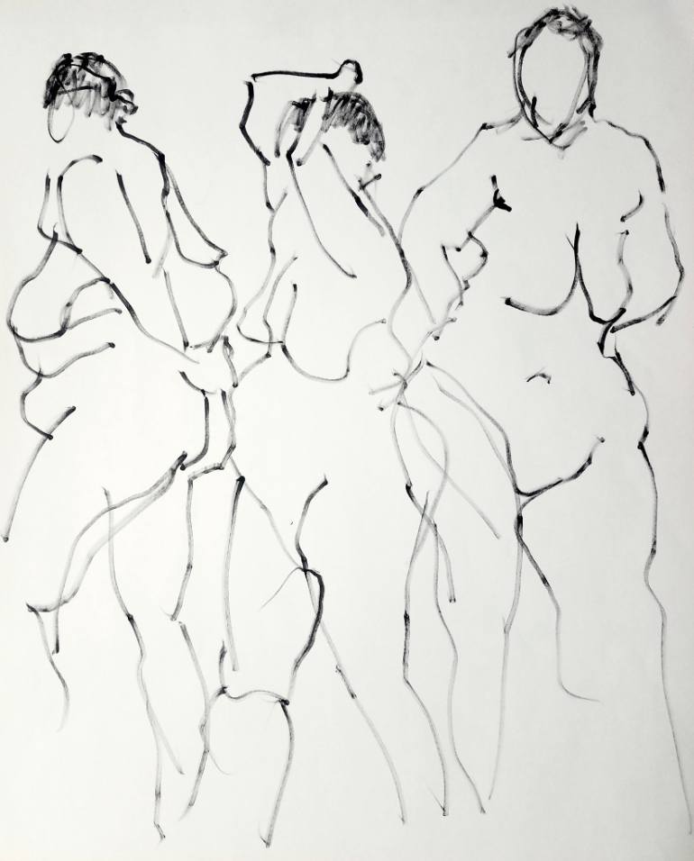 770x956 Saatchi Art Multiple Figures No. 3 Drawing By Beth Claverie