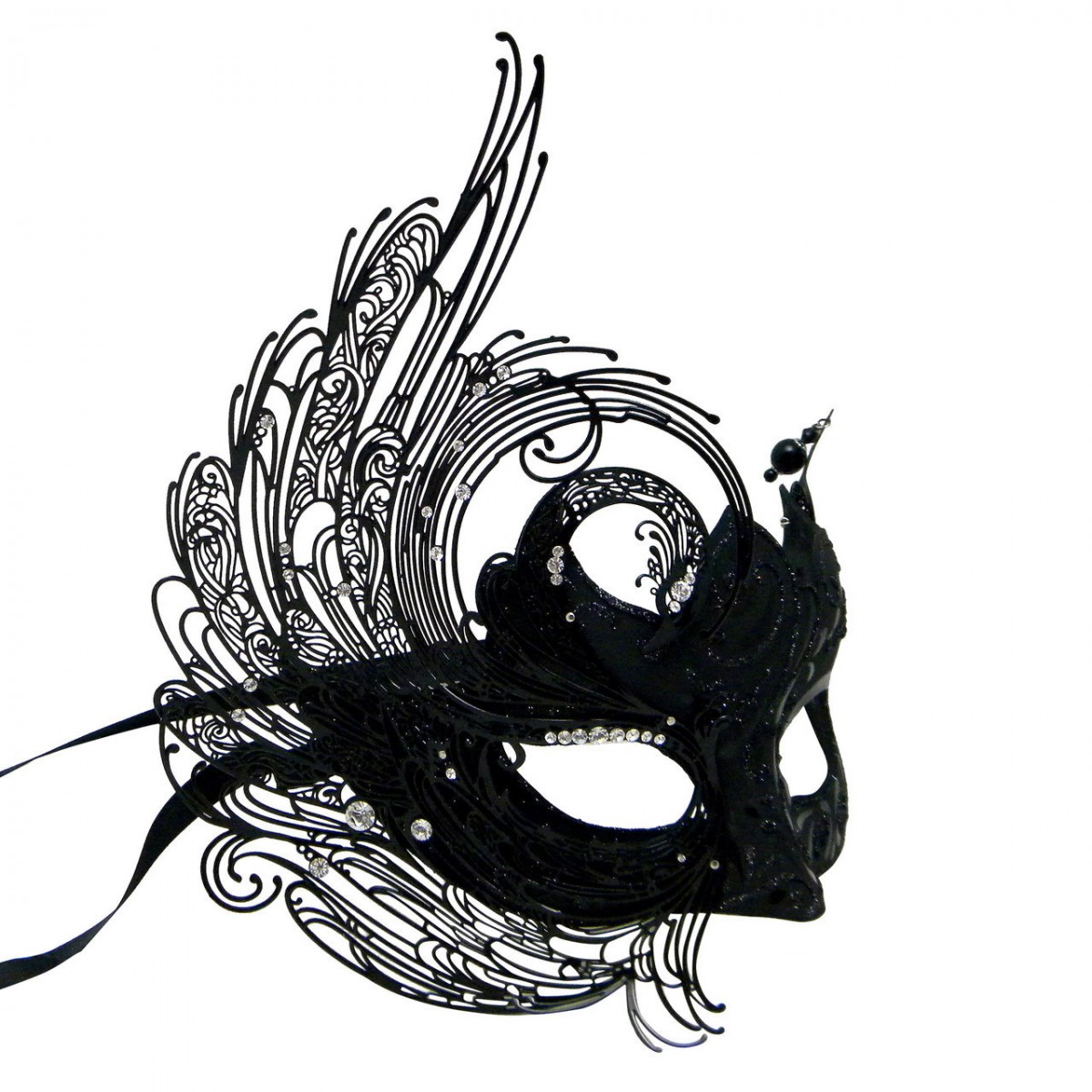 1200x1200 Venetian Mask In London For Her Black Swan Filigree Luxury