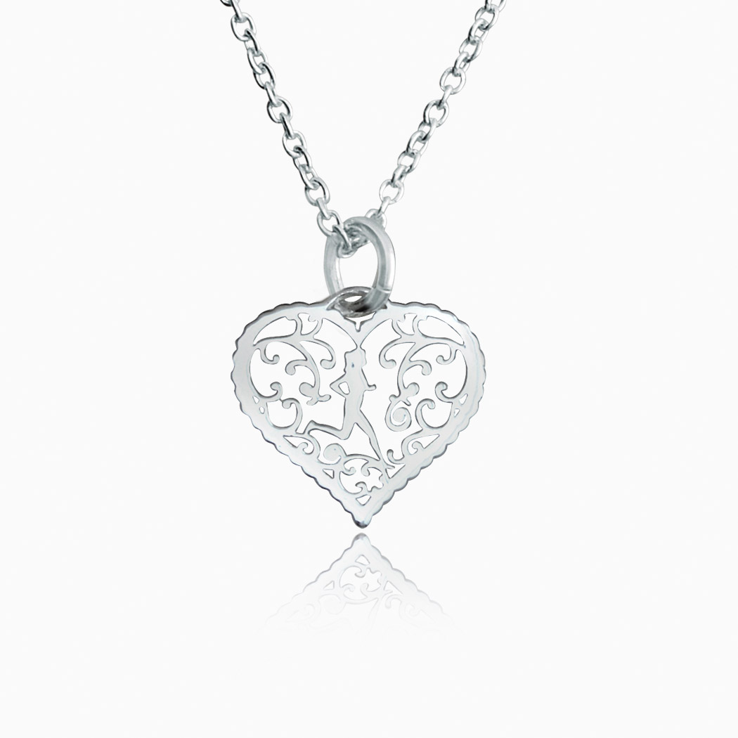 1050x1050 Livia Designs Sterling Silver Filigree Runner Heart Necklace