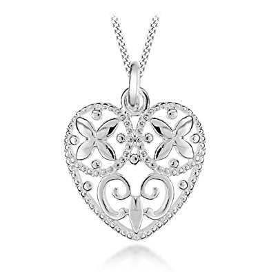 390x395 Tuscany Silver Sterling Silver Filigree Heart Pendant