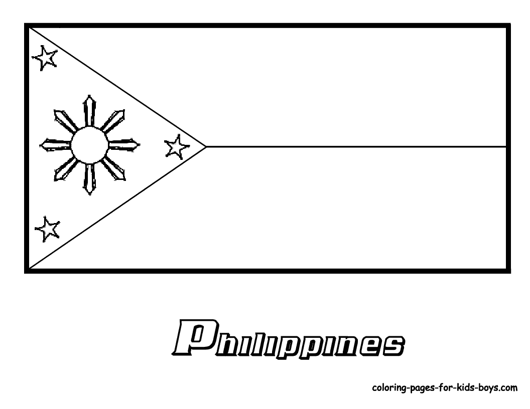 1056x816 Philippines Flag Coloring Page