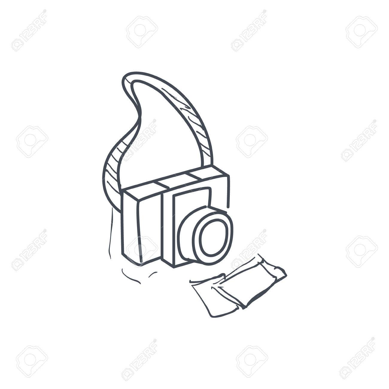 1300x1300 Old School Film Camera And Two Pictures Hand Drawn Childish