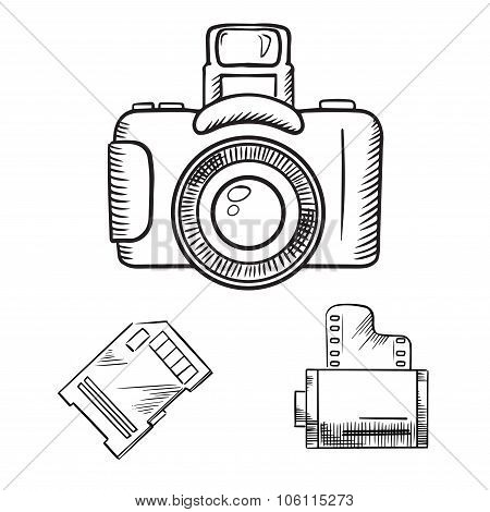 450x470 Photo Camera, Memory Card Film Vector Amp Photo Bigstock