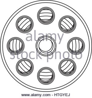300x320 Drawing Of A Movie Camera And Film Stock Photo 31461250