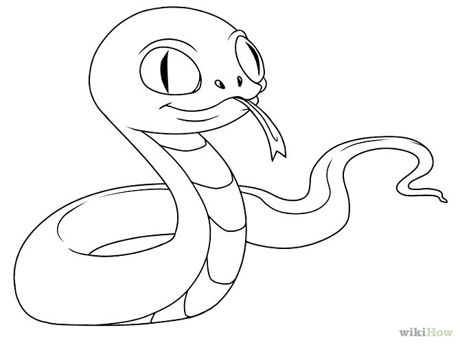 670x503 Drawn Snake Line Drawing