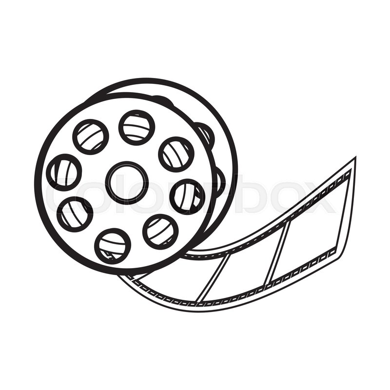 800x800 Illustration Of Vector Film Reel On White Background Stock