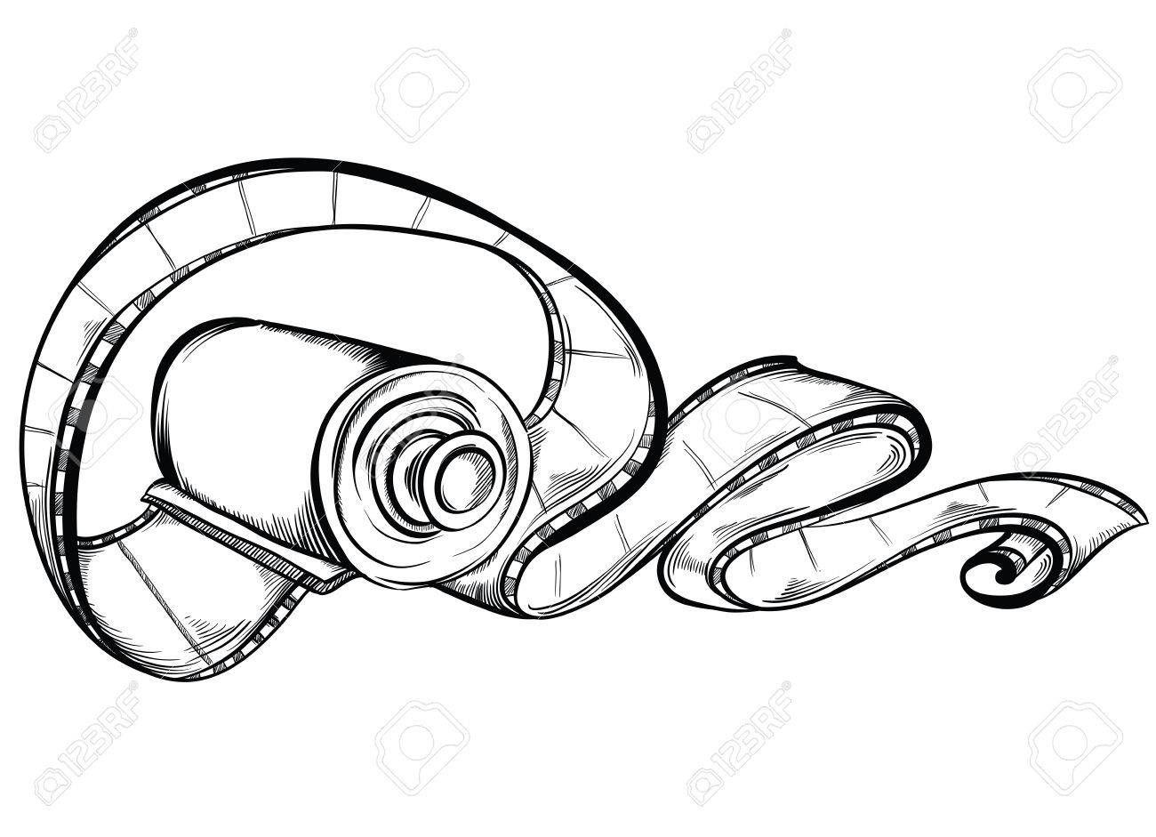 1300x941 Film Strip. Vector Hand Drawn Illustration Royalty Free Cliparts