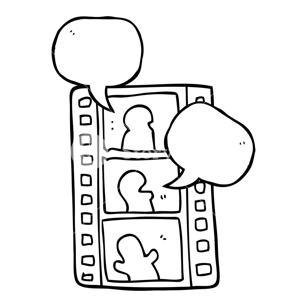 1000x1000 Freehand Drawn Speech Bubble Cartoon Film Strip Royalty Free Stock