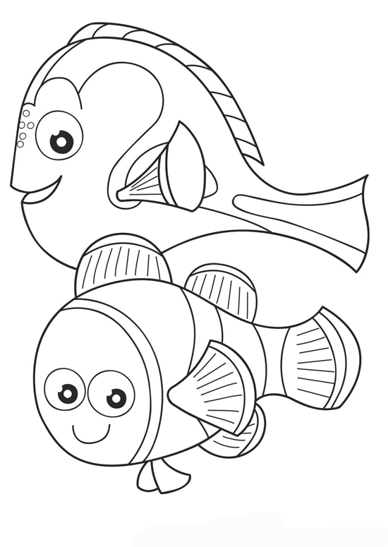 550x775 Finding Nemo Coloring Pages Nemo And Dory
