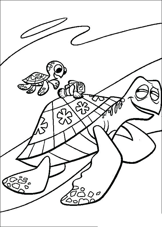 567x794 Finding Nemo Coloring Page Finding Crush And Squirt A Baby