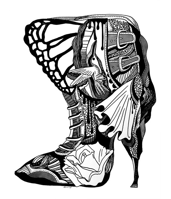 600x700 High Heel Drawing Series