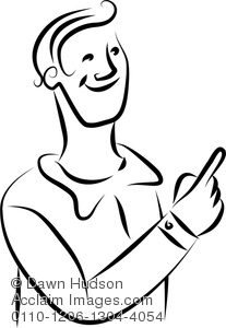 207x300 Illustration Of Simple Line Drawing Of A Man Pointing His Finger