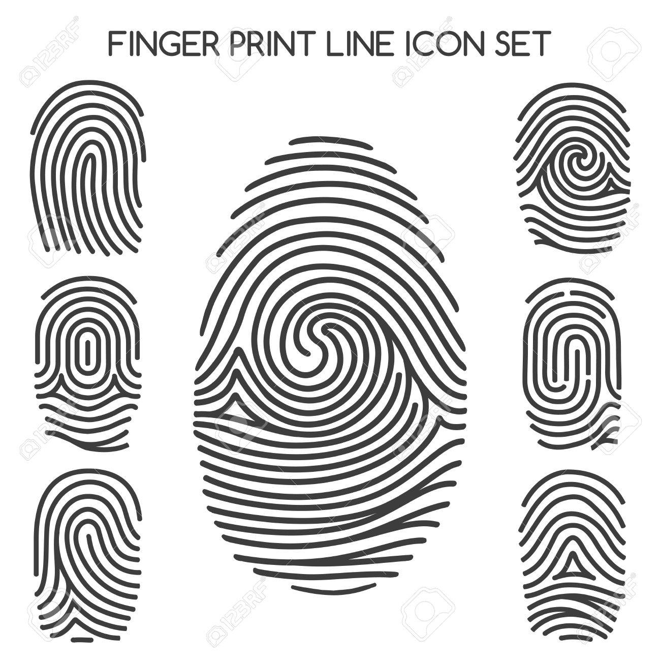 1299x1300 Fingerprint Icons. Finger Print Line Icons Or Thumbprint Signs