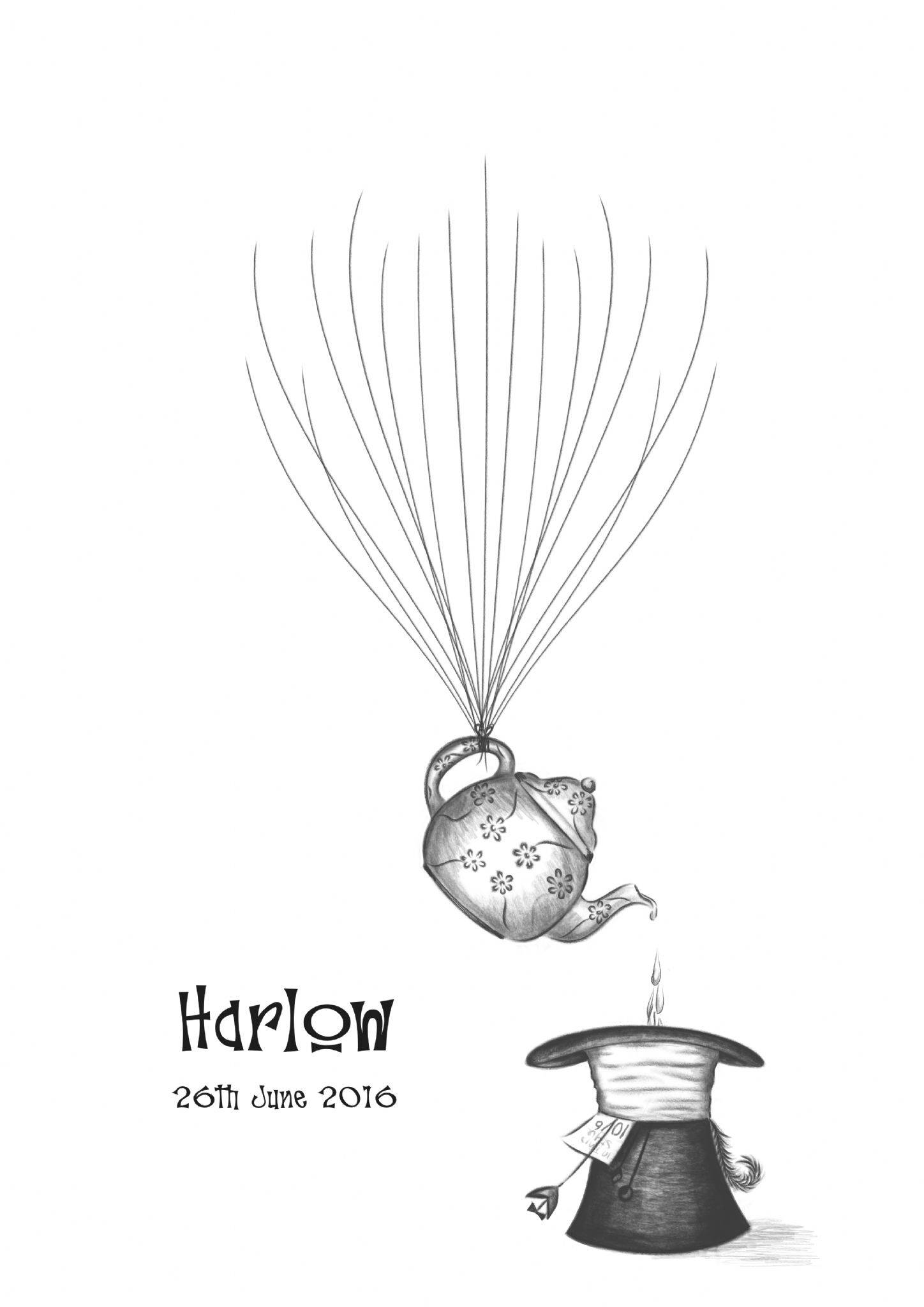 1448x2048 Alice In Wonderland Inspired Fingerprint Guest Book Kit