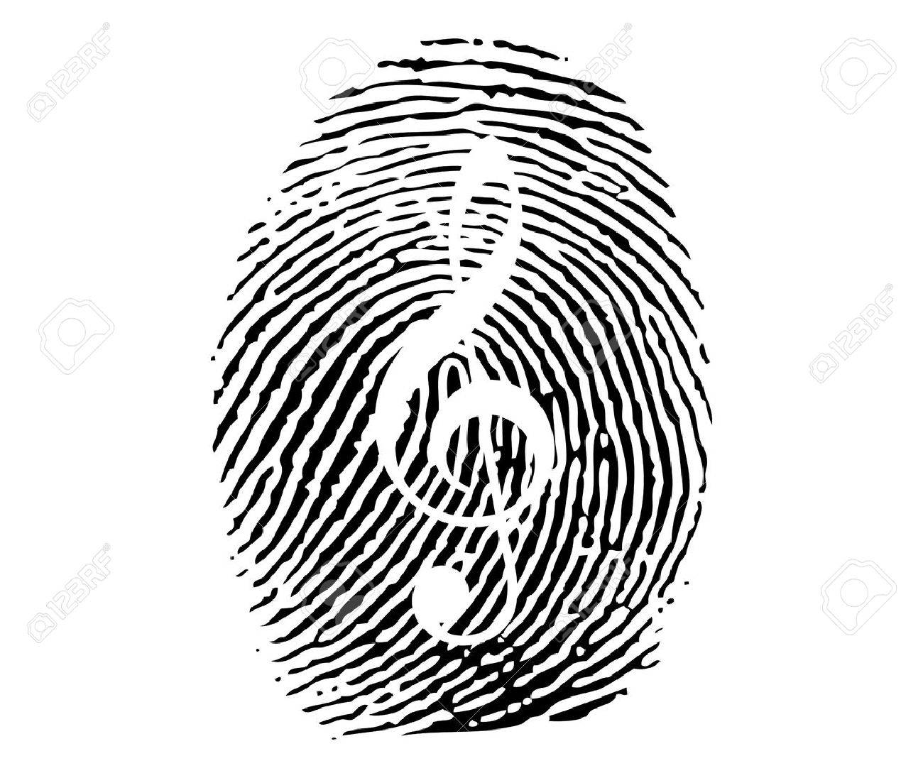1300x1096 Fingerprint With Music Theme Royalty Free Cliparts, Vectors,