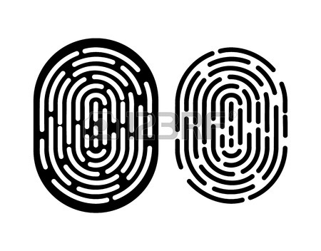 450x352 Black And White Fingerprint. Identification And Authorization