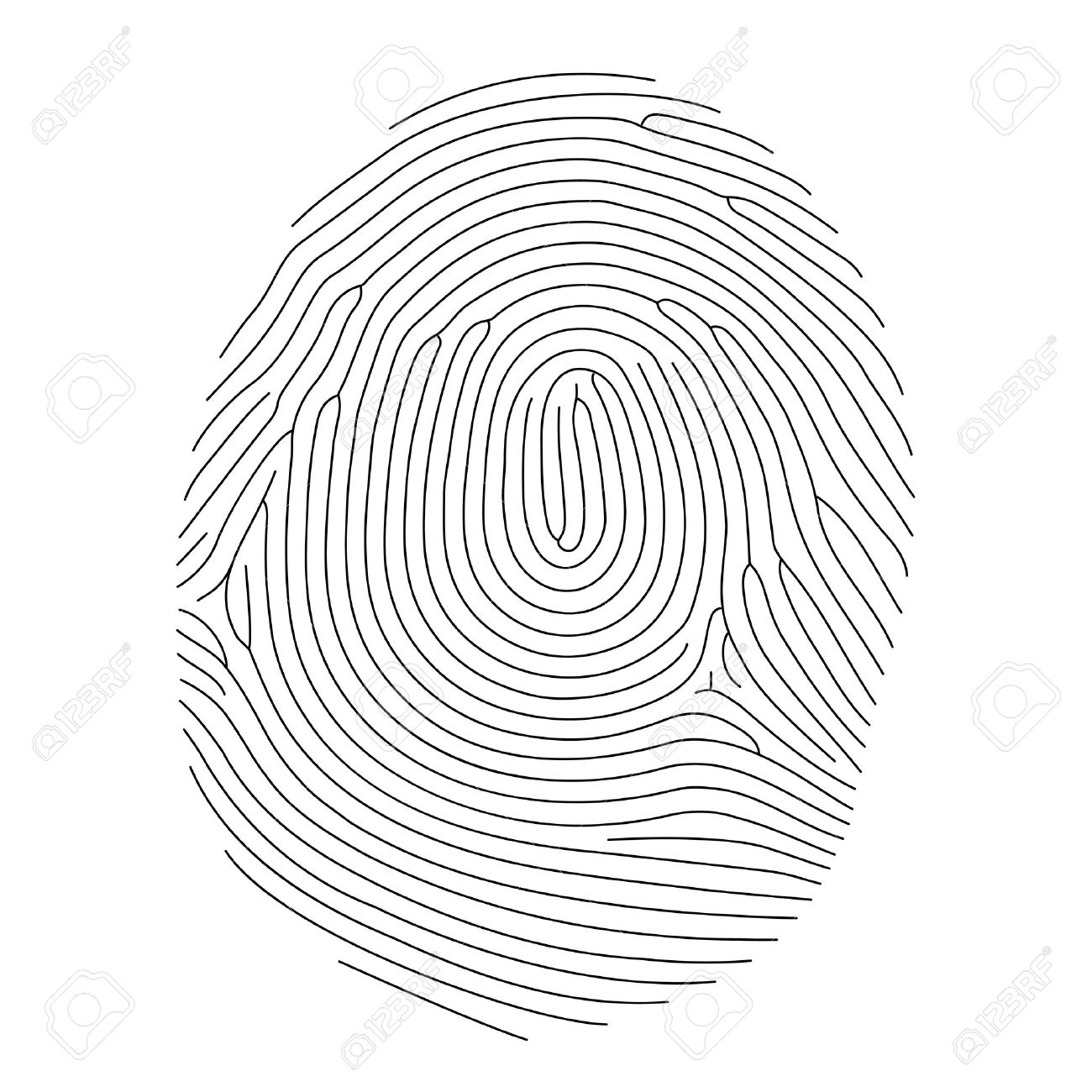 1300x1300 Vector Fingerprint, Thin Line Style Royalty Free Cliparts, Vectors