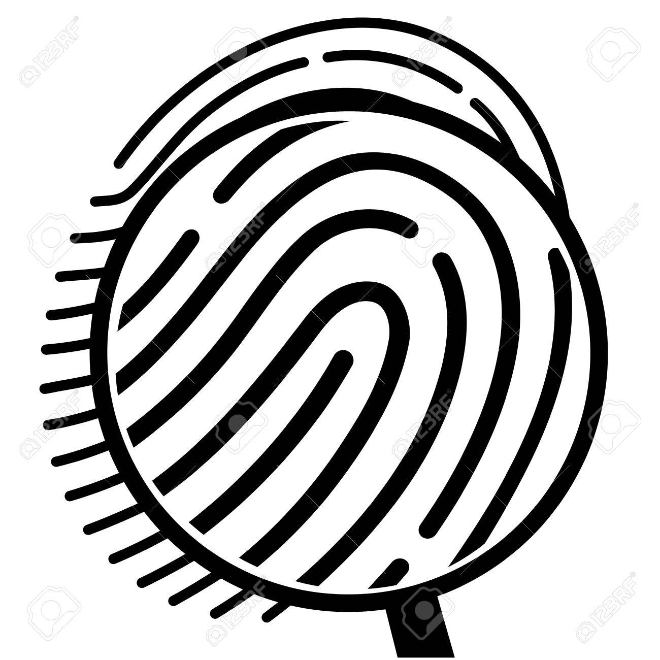1300x1300 Fingerprint Under A Magnifying Glass Royalty Free Cliparts