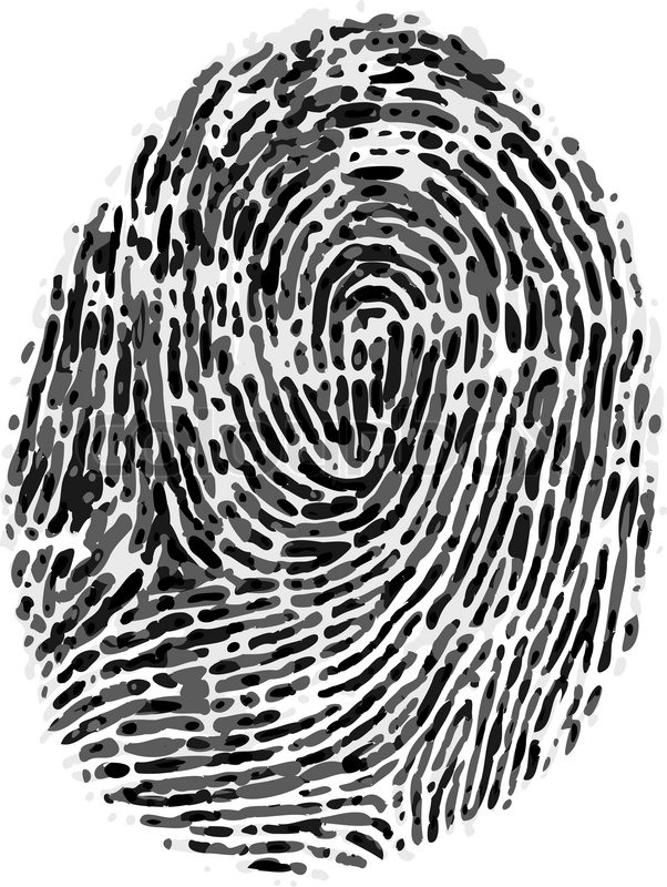 602x800 Vector Dirty Fingerprint On White Background Stock Vector