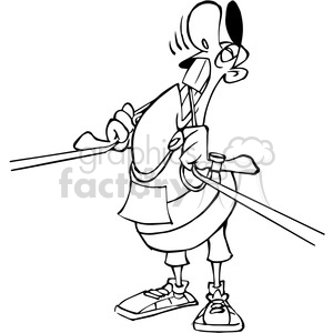 300x300 Royalty Free Runner Biting The Finish Line Black And White 388418