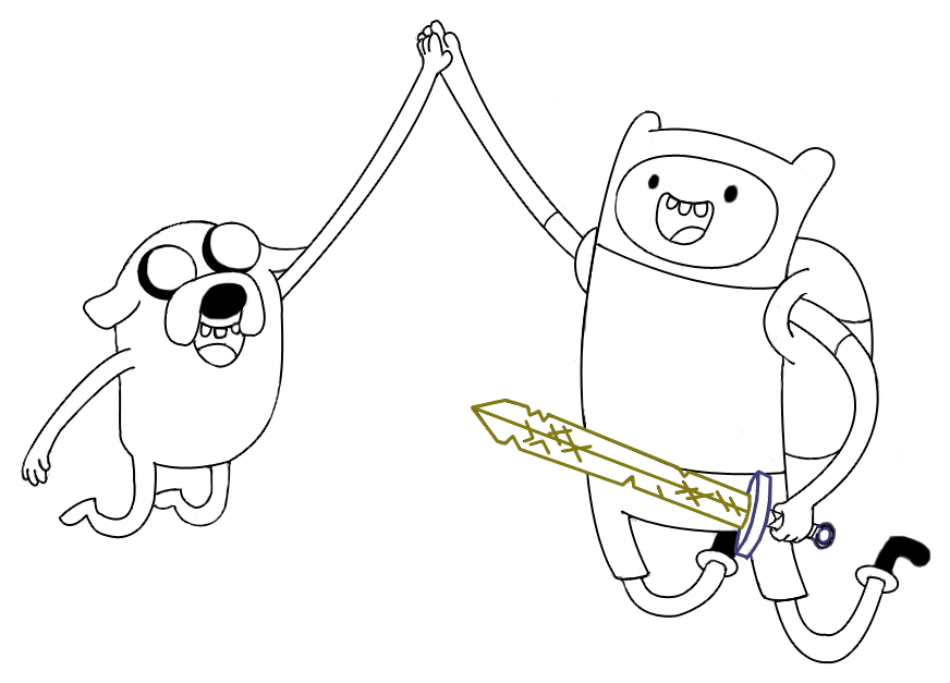 872x627 Finn And Jake Lineart By Mlpochea