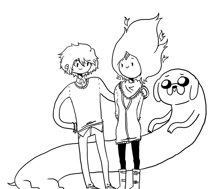 900x771 Wip Finn, Flame Princess, And Jake By Michfranc