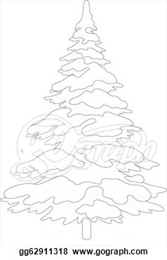 238x370 Christmas Tree Silhouette Snow Drawing