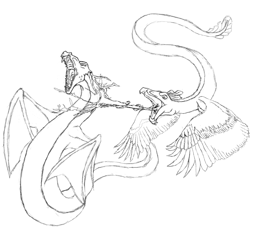 900x810 Fire And Ice Dragon Duel By Tallonis