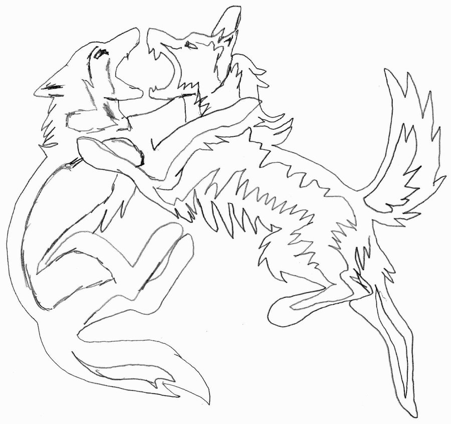 900x846 Wolf Fight Fire Vs Ice By Ozzy 25