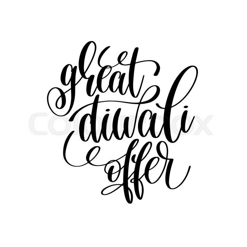 800x800 Great Diwali Offer Black Calligraphy Hand Lettering Text Isolated